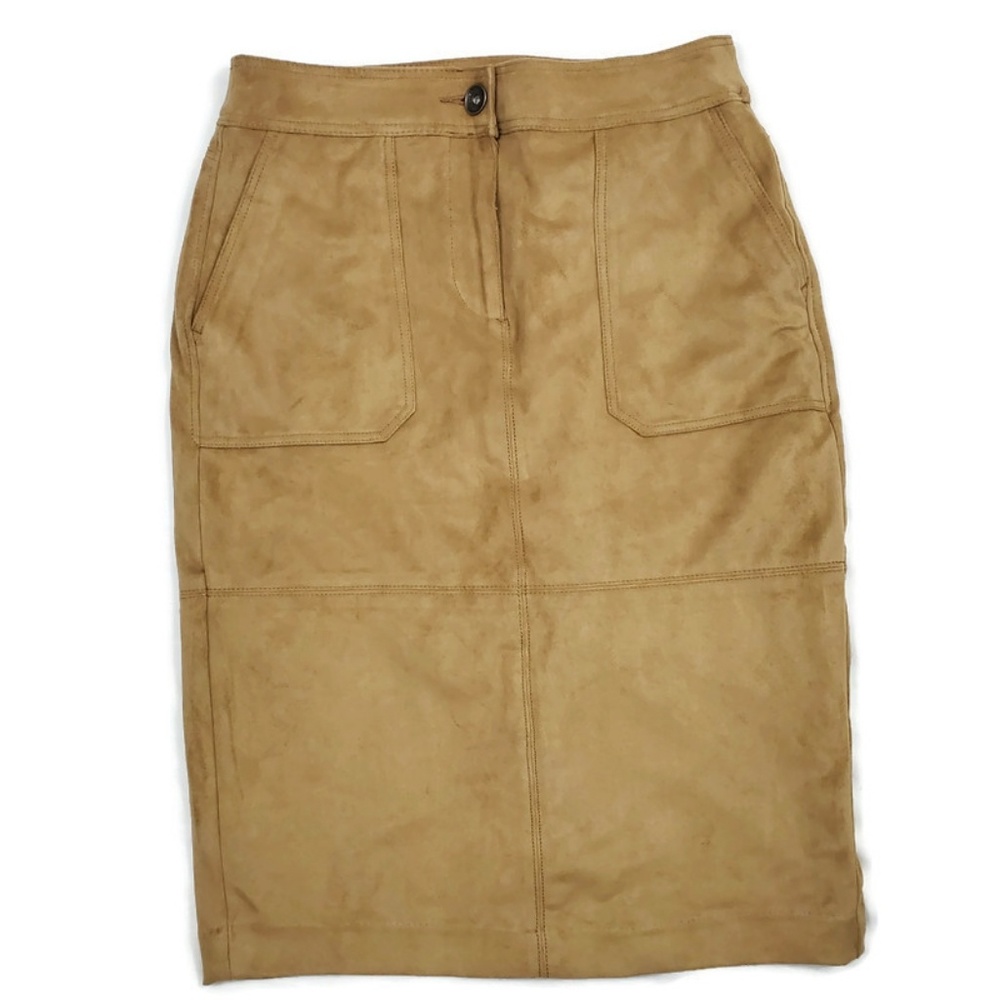 Liz Claiborne Vegan Suede Tan Skirt Size 4